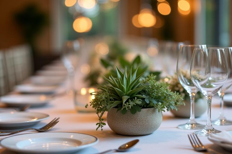 Sustainable wedding plant centerpieces Singapore